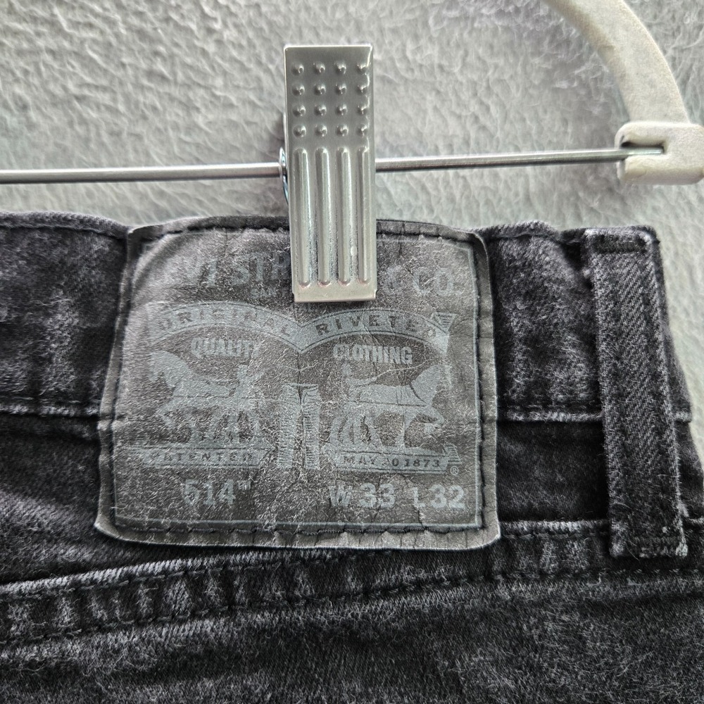 Levi's 514 Men Jeans 33x32 Gray Denim Straight Fit Pockets Mid Rise Cotton Adult - Picture 7 of 14